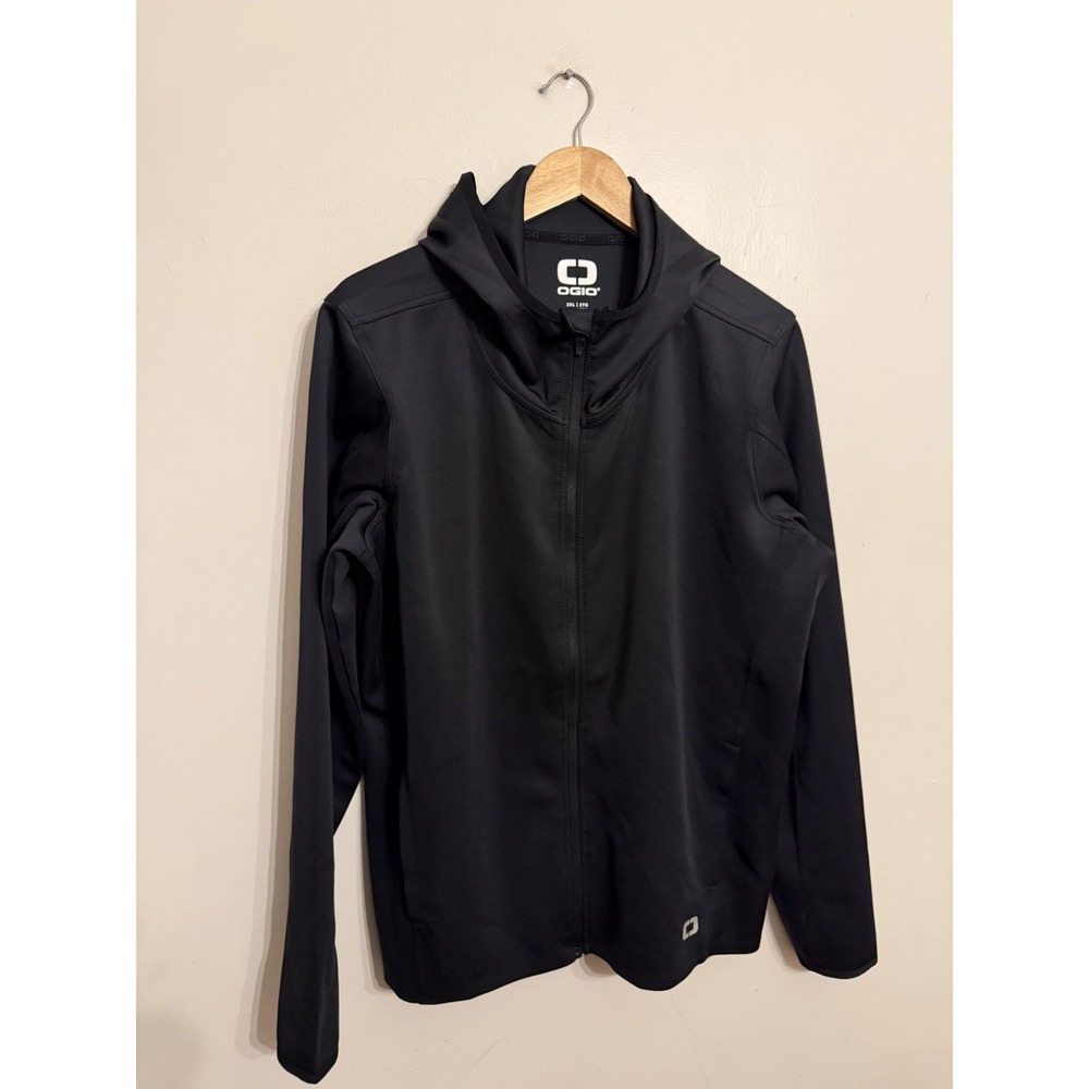OGIO Men's Stealth Endurance Performance Black Full-Zip Hooded Jacket Size 2XL